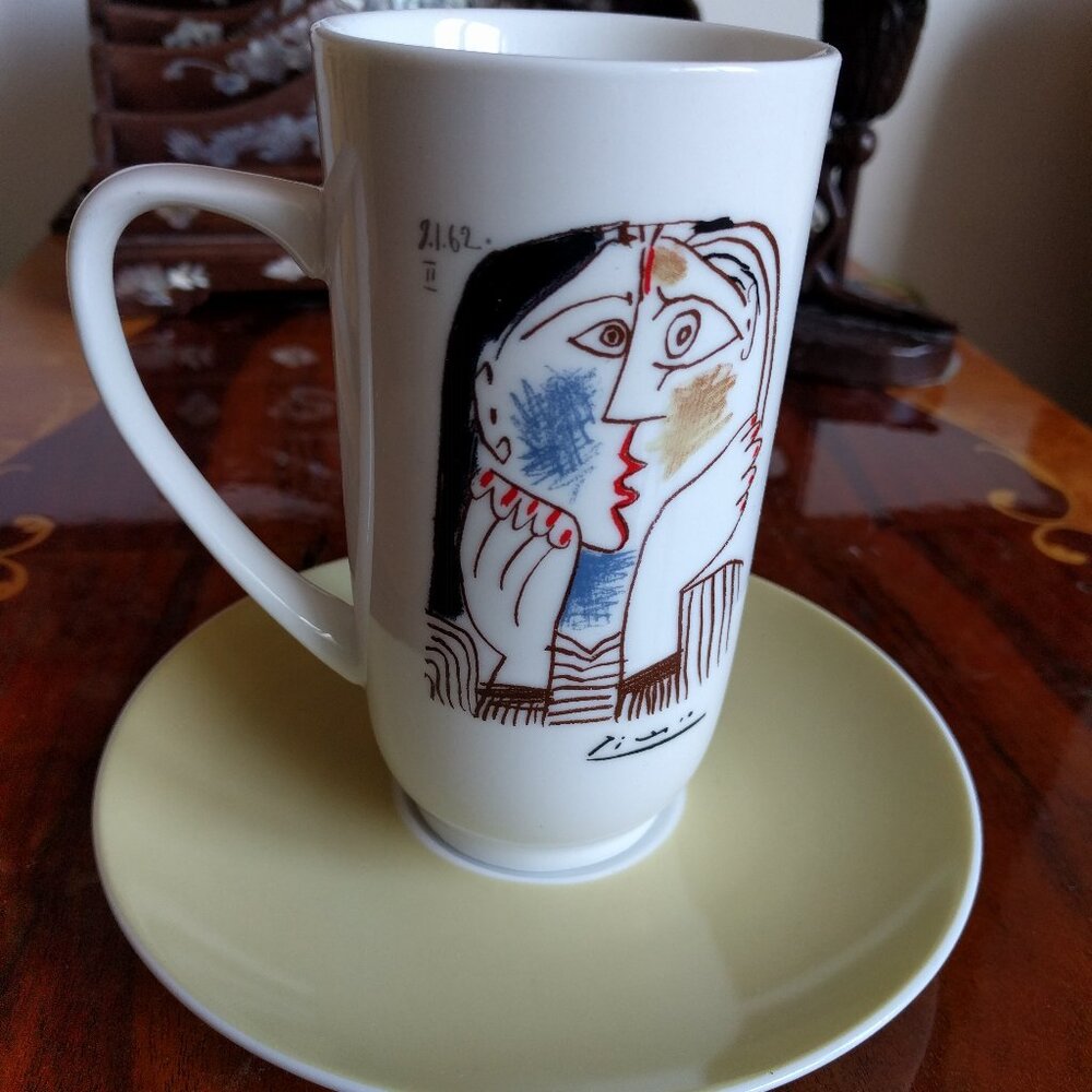 Beautiful Museum Porcelain Picasso Saucer and Mug